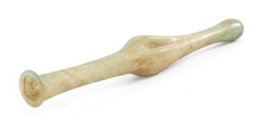 ANTIQUE IRIDESCENT GLASS TEAR BOTTLE, Roman in style, 17cms (l) Provenance: private collection