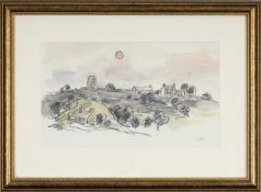 ‡ SIR KYFFIN WILLIAMS RA (1918-2006) colour print - Bodffordd Windmill, 20 x 33.5cms Provenance: