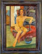 ‡ JOAN DARLINGTON (British, b. 1932) oil on board - nude female, signed lower right, 60 x 42cms