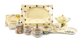 ROYAL STAFFORDSHIRE 'THE BIARRITZ' COMPORT, designed by Clarice Cliff; and Clarice Cliff polkadot