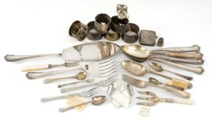 ASSORTED SMALL SILVER COLLECTABLES, including vesta case, Birmingham 1901; Charles Horner silver