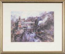 ‡ WILLIAM SELWYN (Welsh, b. 1933) limited edition (22/500) colour print - Caernarfon Railway