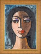 UNKNOWN oil on board - Cubist style portrait of female face, indistinctly signed lower left, 68.5
