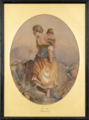 THOMAS SPINKS (1847-1927) watercolour - 'Mother and Child Walking a Difficult Path, North Wales',