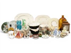COLLECTION OF MIXED ORNAMENTAL CHINA, GLASSWARE & MISCELLANY, including Alfred Meakin Midnight