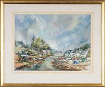 DORIS E. CRICHTON (British, 20th century) watercolour - entitled verso 'Abersoch', signed lower