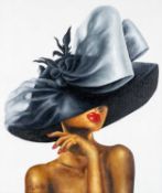 ‡ TRISHA LAMBI (Australian, b. 1962) oil on canvas - entitled verso 'Should I', signed lower left,