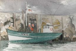 ‡ VARIOUS 20TH CENTURY ARTISTS: PHOEBE BARROW (b. 1930) watercolour - entitled verso 'Fishing Boat