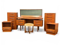 G PLAN FRESCO BEDROOM FURNITURE, comprising dressing table, 120 (h) x 145 (w) x 40cms (d); pair of