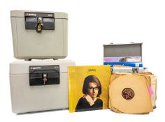 SENTRY 1175 STRONGBOX, with key, 37 (h) x 43 (w) x 40cms (d); Sentry 1170 strongbox, with key; and