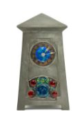 LIBERTY & CO. TUDRIC PEWTER & ENAMELLED CLOCK, designed by Archibald Knox, model No. 0629,