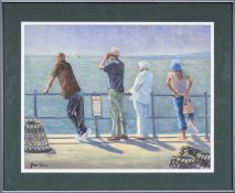 GEORGE CASS oil on board - 'On the Promenade, West Kirby', signed, 34 x 44cms Provenance: private