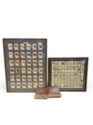 SET OF SIX KENSITAS CIGARETTE SILKS, British Empire flags, framed and glazed; set of fifty Copes