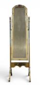 ROBING MIRROR, gilded and painted frame with applied floral detail, 170 x 46cms Provenance: