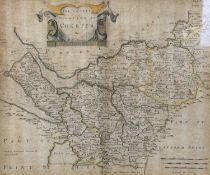 ASSORTMENT OF FRAMED PICTURES & PRINTS, including Robert Morden map of the County Palatine of