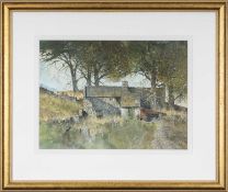 ‡ MALCOLM EDWARDS (b. 1934) gouache - 'Glascoed', signed, labelled, and titled verso, 33 x 45cms