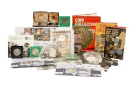 COLLECTION OF PRE-DECIMAL BRITISH COINS, including commemorative crowns and reference books