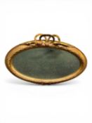 VICTORIAN MOULDED GILTWOOD-FRAMED OVAL BEVEL GLASS WALL MIRROR, 91 x 64cms Provenance: private