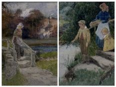 THOMAS MACKAY (British, 1851-1921) two watercolours - 'The Miller's Daughter', signed and dated