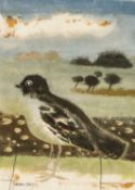 ‡ MARY FEDDEN RA (English, 1915-2012) gouache and watercolour - standing bird in landscape, signed