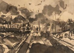 ‡ WILLIAM SELWYN (Welsh, b.1933) mixed media - heritage steam locomotive, entitled verso, '