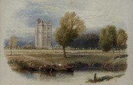 MYLES BIRKET FOSTER RWS (British, 1825-1899) watercolour - 'Cambus Kenneth Abbey, Stirling',