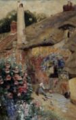 DAVID WOODLOCK (British, 1842-1929) watercolour - 'A Stratford Cottage', signed, 29 x 19cms