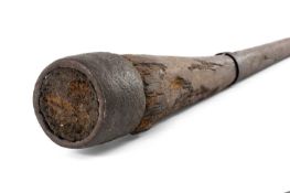ANTIQUE WROUGHT IRON & BELIEVED OAK RAMROD, 143cms (h) Provenance: private collection Caerphilly