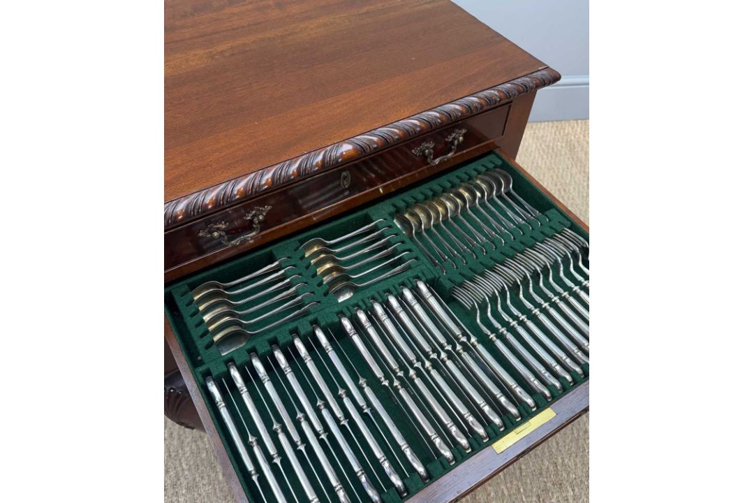 GEORGE VI SILVER 'DUBARRY' PATTERN TABLE SERVICE, John Sanderson & Son, Sheffield 1947/8, 151pc - Image 4 of 10
