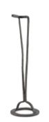 RUSH LIGHT CANDLE HOLDER probably 18th century, wrought iron, ring shaped base, sprung, one piece,