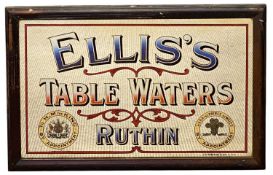 ELLIS'S TABLE WATERS OF RUTHIN ADVERTISING MIRROR, in stained frame, 62 x 91cms Provenance: