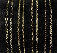 FOUR 9CT GOLD FINE LINK NECKLACES, 2g gross Provenance: deceased estate Ynys Môn