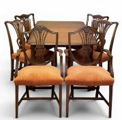 FINE REPRODUCTION MAHOGANY EXTENDING DINING TABLE, Glenister label, 74 (h) x 200 (w) x 92cms (d) (
