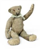 STEIFF TEDDY BEAR, circa 1905, straw filled, jointed, glass eyes, 35cms (h) Provenance: private