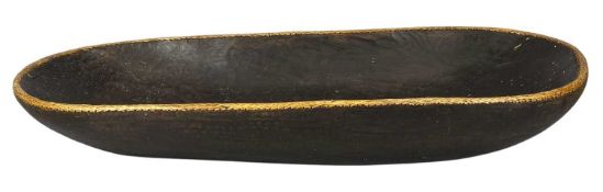 VINTAGE WOODEN DOUGH BOWL, with woven rush rim, 15 (h) x 78 (w) x 30cms (d) Provenance: private