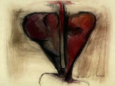 ‡ CECIL EDWIN FRANS SKOTNES (English / South African 1926-2009) original pastel drawing of a red