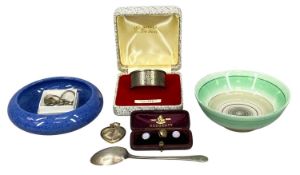 ASSORTED COLLECTABLES, including Moorcroft small circular bowl, blue speckled lustre glaze,
