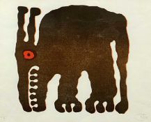 WOPKO JENSMA (South African, 1939-1993) woodcut - 'Beast No. 1', signed with initials and dated '74,