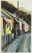 BRYAN GRIFFITHS oil on paper - entitled verso 'Braichmelyn, Bethesda, Gwynedd', signed lower
