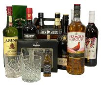 GROUP OF SPIRITS comprising St. Rémy VSOP 1L, Famous Grouse 1L, Jack Daniel's Sour Mash Whiskey