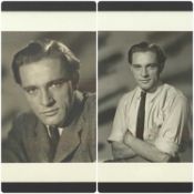 PAIR OF BLACK & WHITE STUDIO PHOTOGRAPHS OF RICHARD BURTON, 36 x 28.5cms Provenance: private