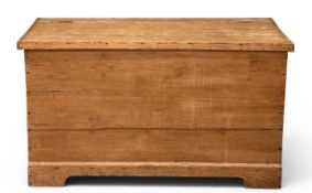 VINTAGE PINE BLANKET BOX, with iron handles, 74 (h) x 130 (w) x 52cms (d) Provenance: private