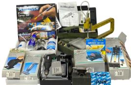 CRAFTING / MODELLING TOOLS, including two scroll saws, precision sprayer, Minicraft precision
