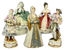 CHINA FIGURINES, 19th century and later, including a pair of Meissen male and female musician