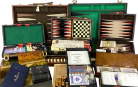 VARIOUS GAMES COMPENDIUMS, including backgammon, playing cards, cribbage, checkers, dominos etc.