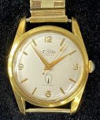 DELBANA AUTOMATIC GENT'S WRISTWATCH, gold-plated 34mms case, silvered dial, on flexible bracelet