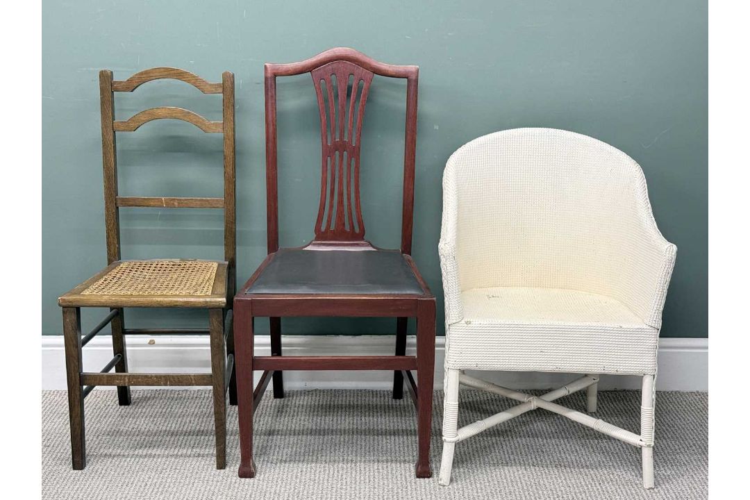 OFFERED WITH LOT 13 - VINTAGE CHAIRS, including a pair of elegant parlour chairs with upholstered - Image 4 of 5