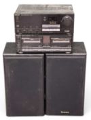 TECHNICS MUSIC SYSTEM, to include SU-X955 amplifier, RS-X980 twin cassette deck, and a pair of