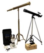 SCIENTIFIC INSTRUMENTS, brass telescope on tripod stand, Thomas Olivers telescope on tripod stand,