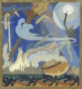 ROY A. R. SMITH (20th century) modernist watercolour - stylised figures and abstract forms, signed